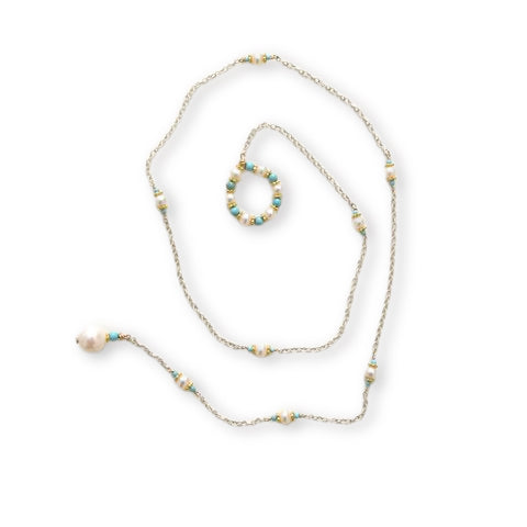 Circle of Pearls w/ Turq or Coral