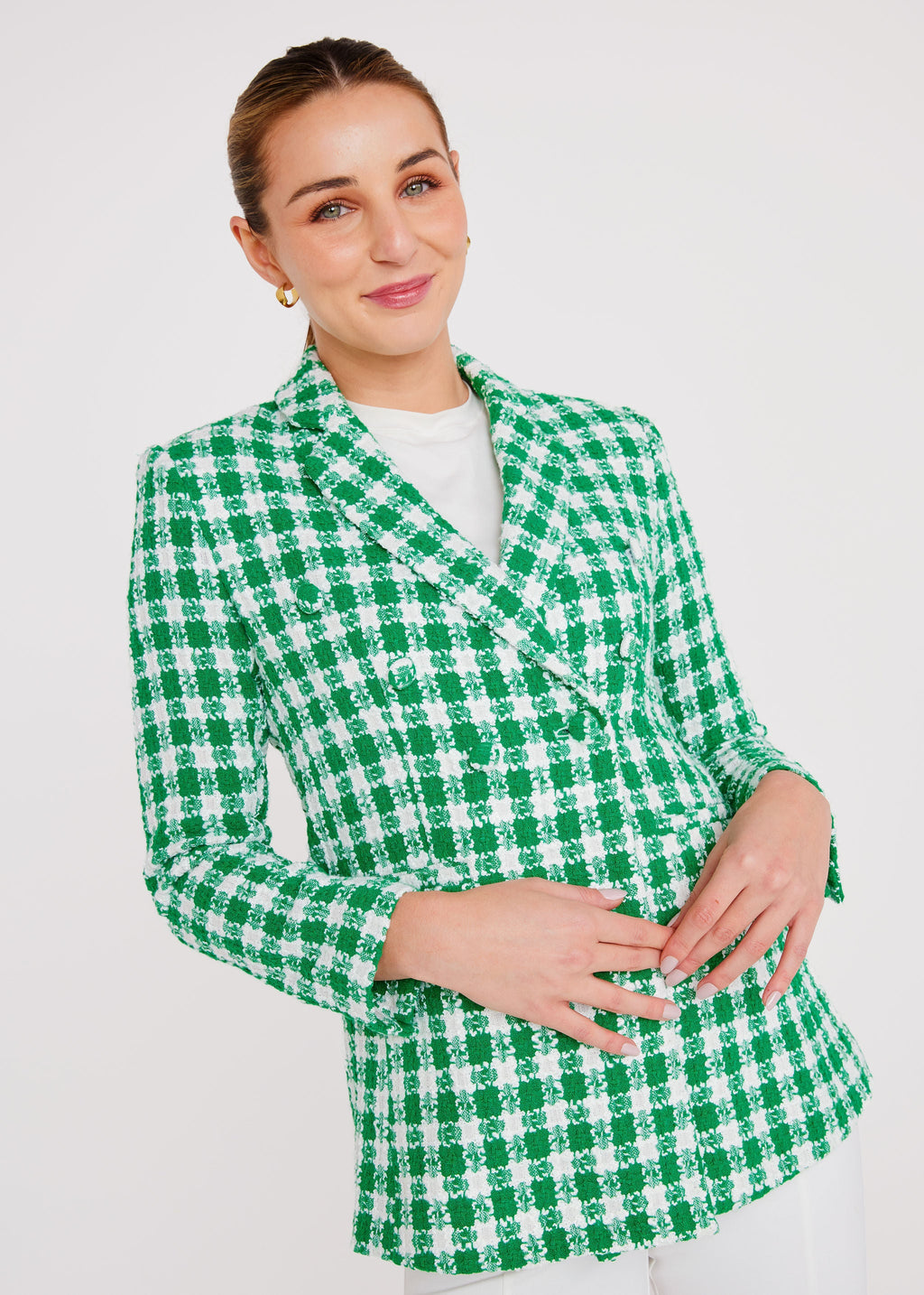 Calvin Blazer Augusta Green Check Tweed