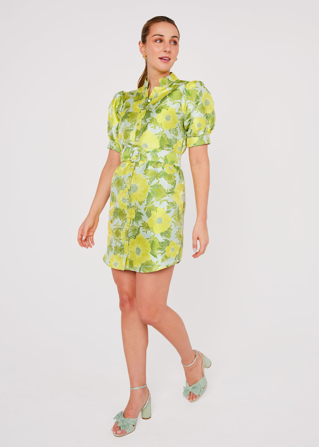 Georgina Dress Citron Garden Jacquard