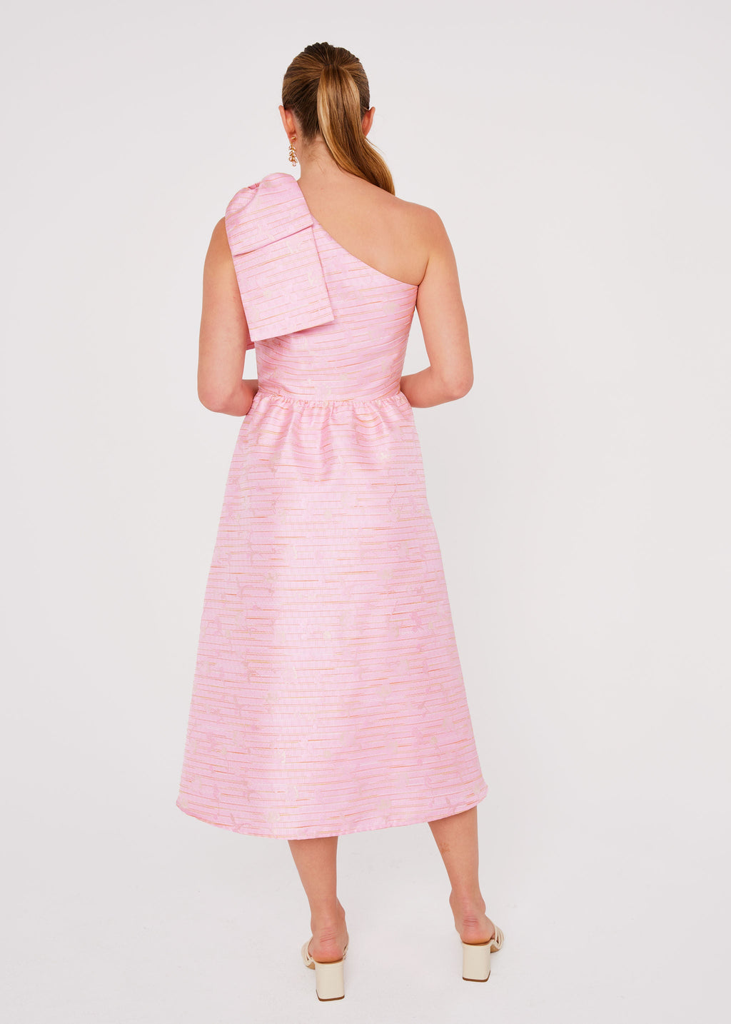 Caroline Dress Pink Textured Dupioni