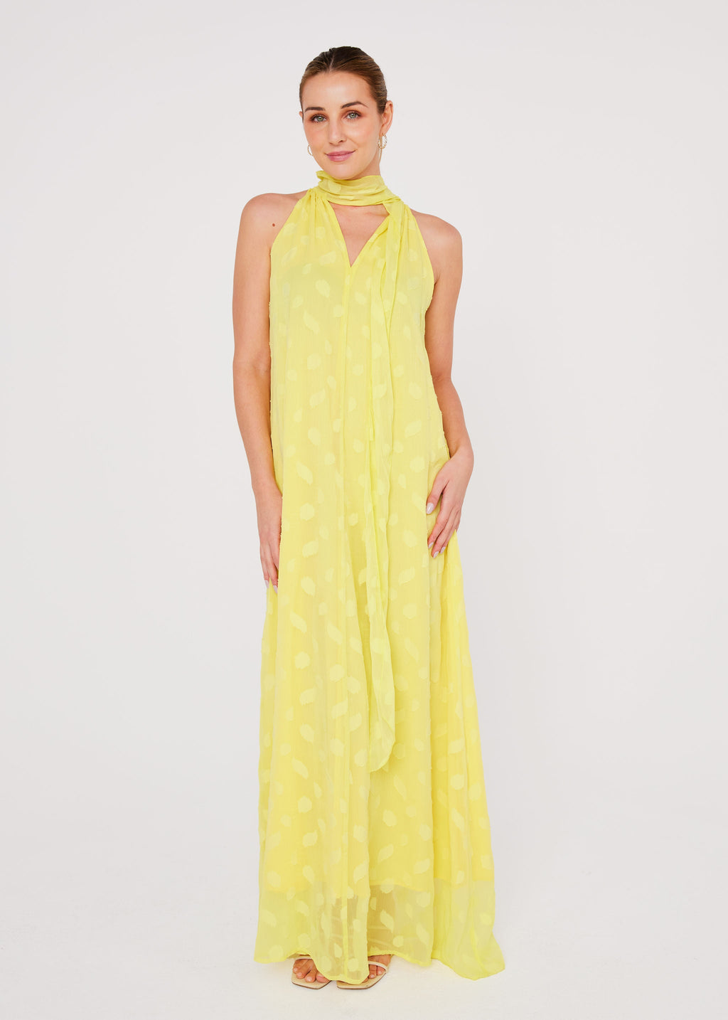 Rory Gown Lemon Leaf Chiffon
