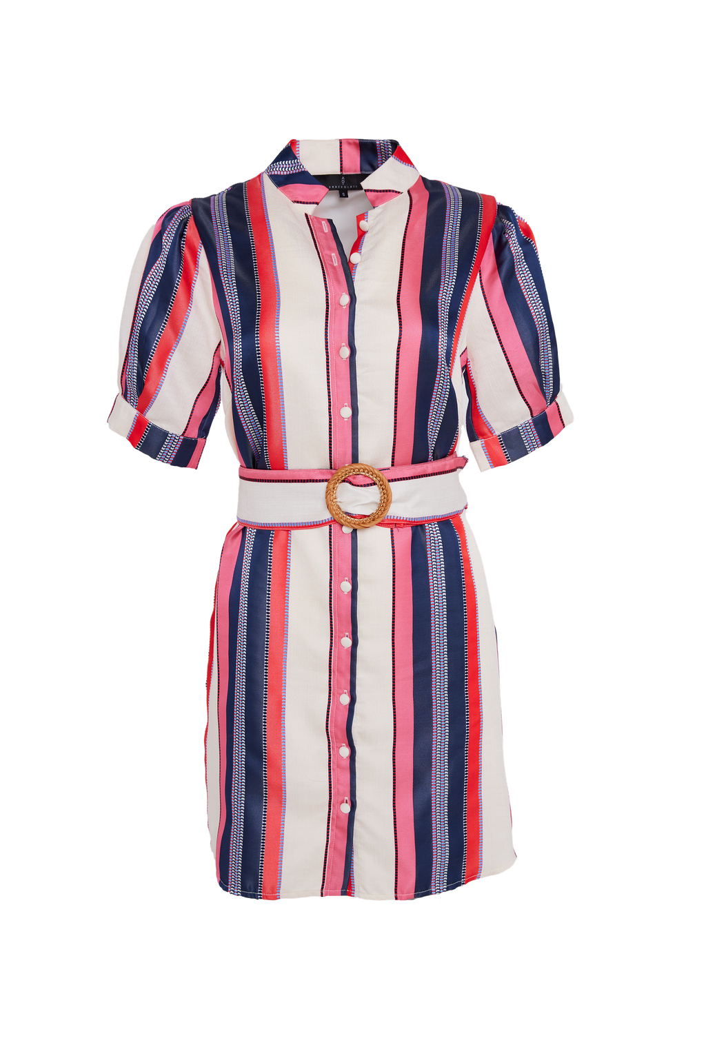 Georgina Dress Carnation Coastal Stripe Jacquard