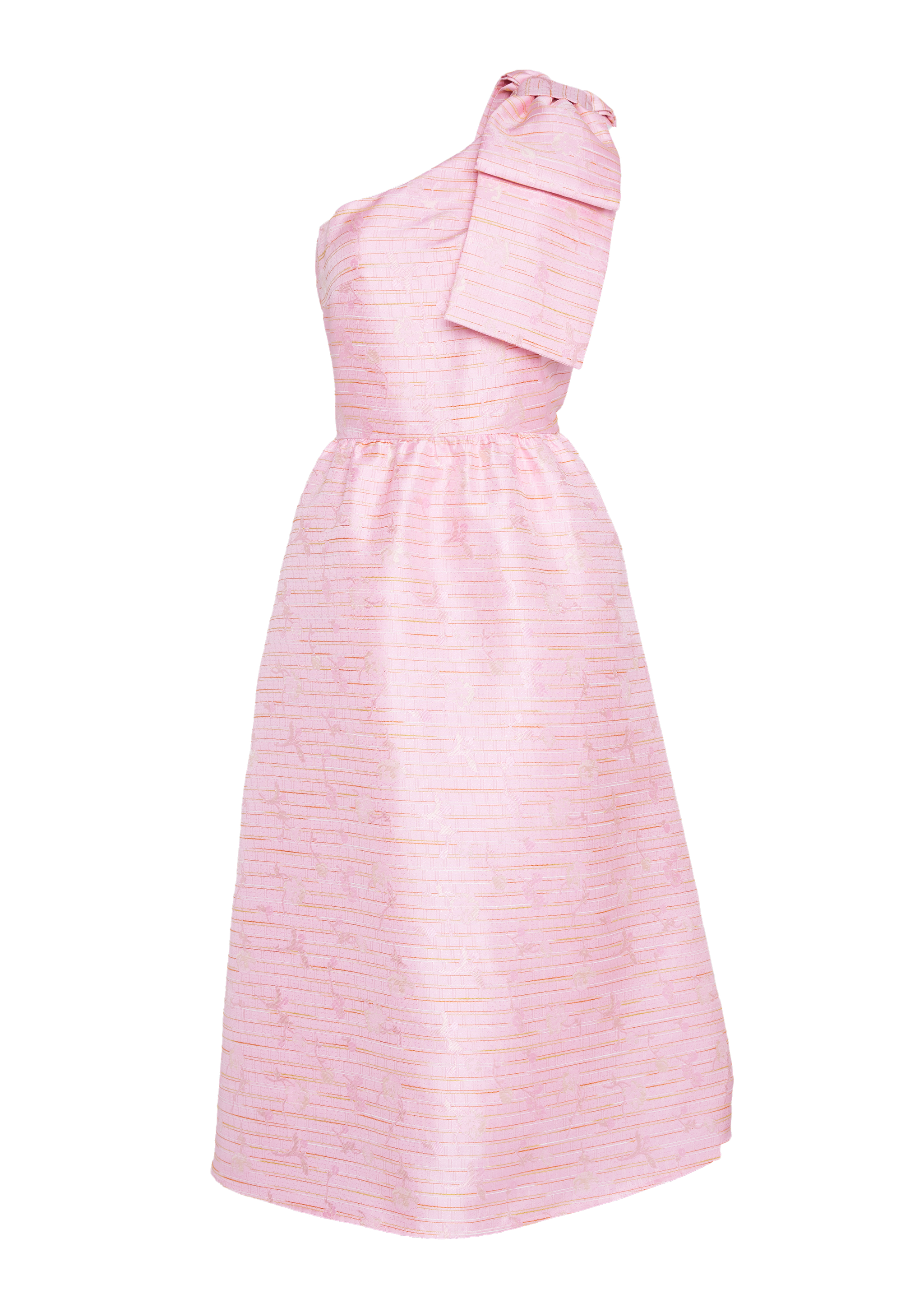 Caroline Dress Pink Textured Dupioni