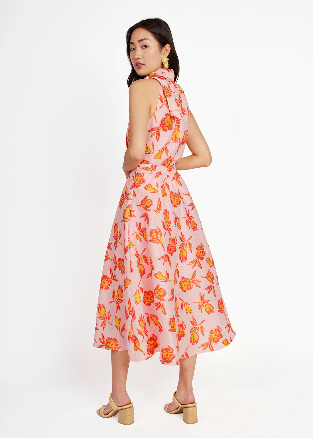 Rory Top Orange Tropical Tulip Jacquard