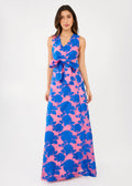 Arden Gown Pink and Blue Tea Rose Organza