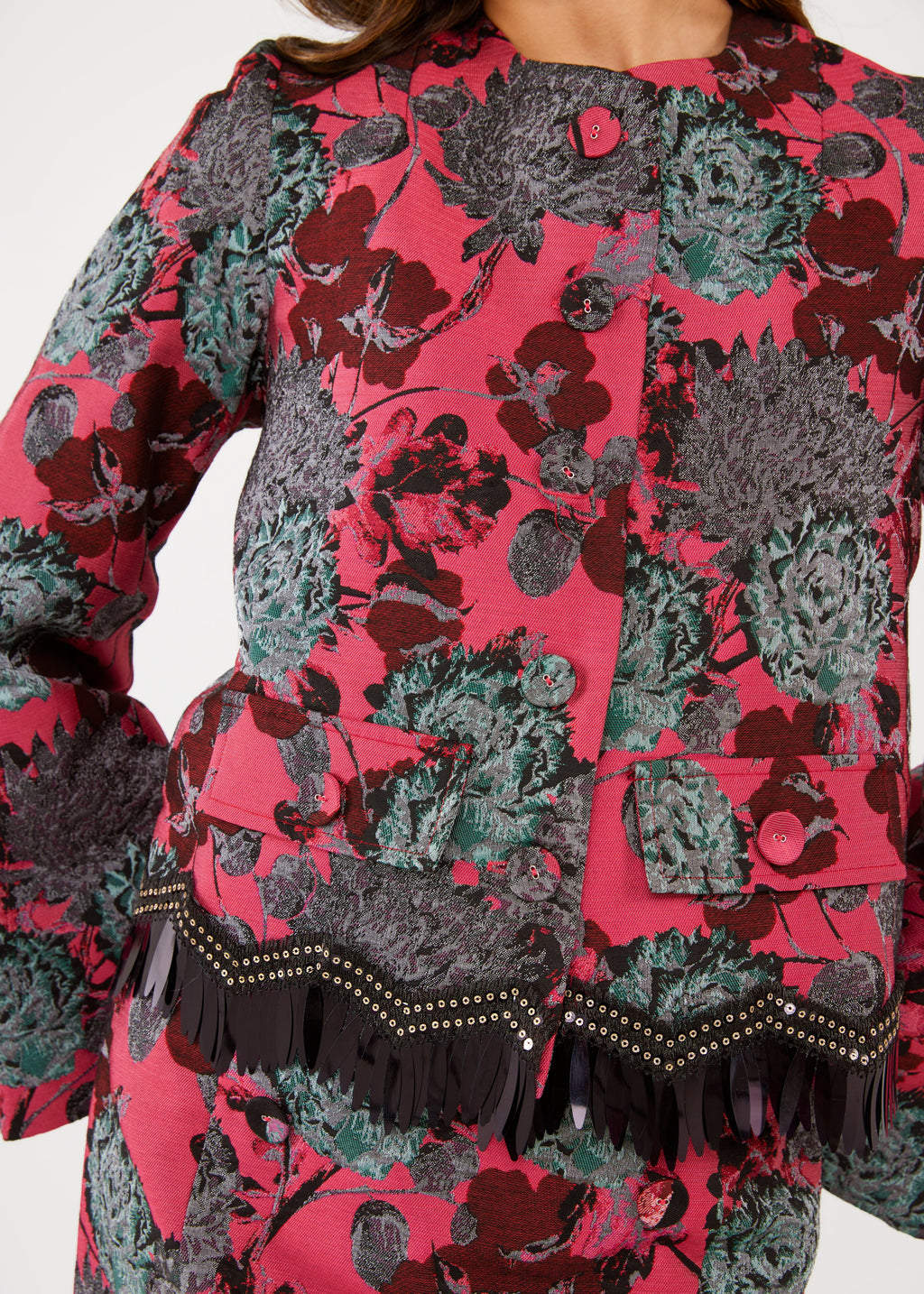 Kennedy Jacket Hot Pink Vintage Dahlia Jacquard