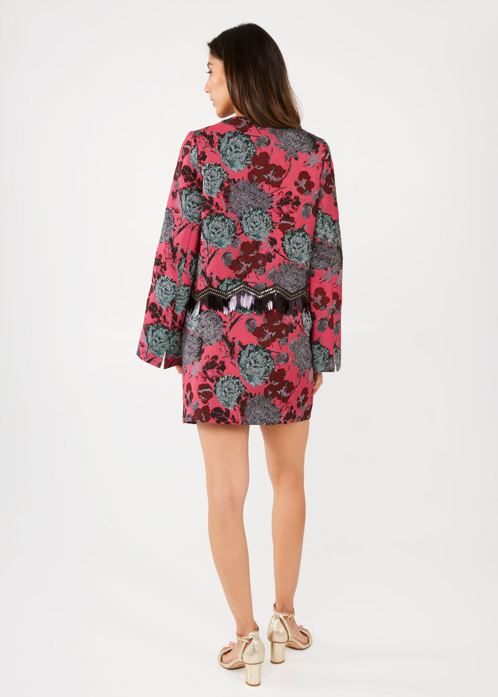 Jessica Skirt Hot Pink Vintage Dahlia Jacquard