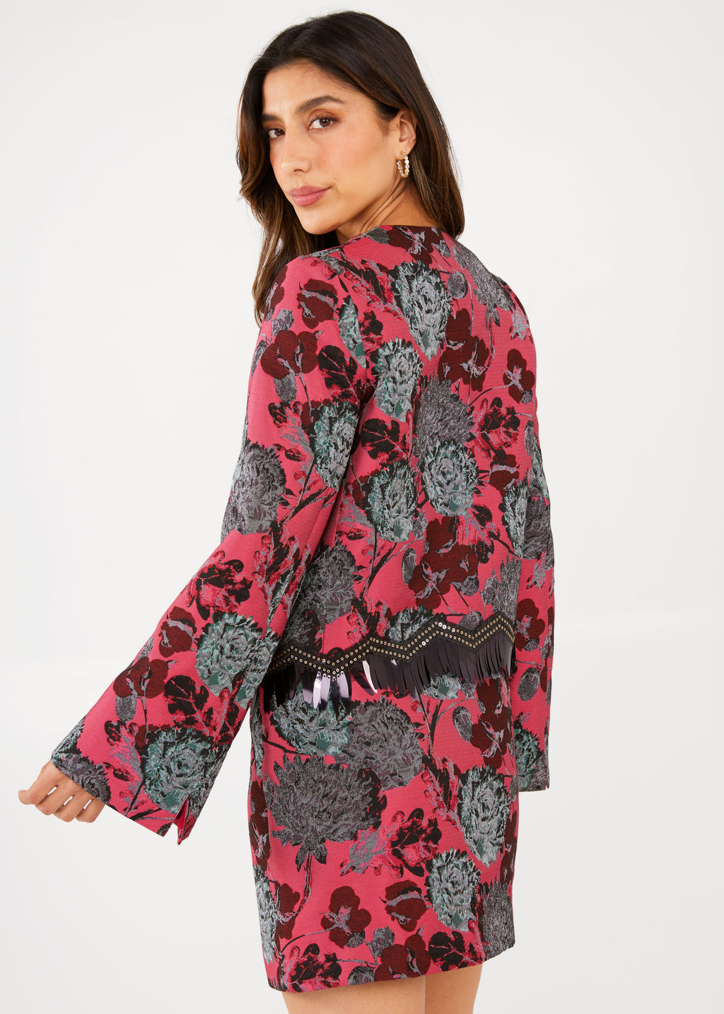 Jessica Skirt Hot Pink Vintage Dahlia Jacquard