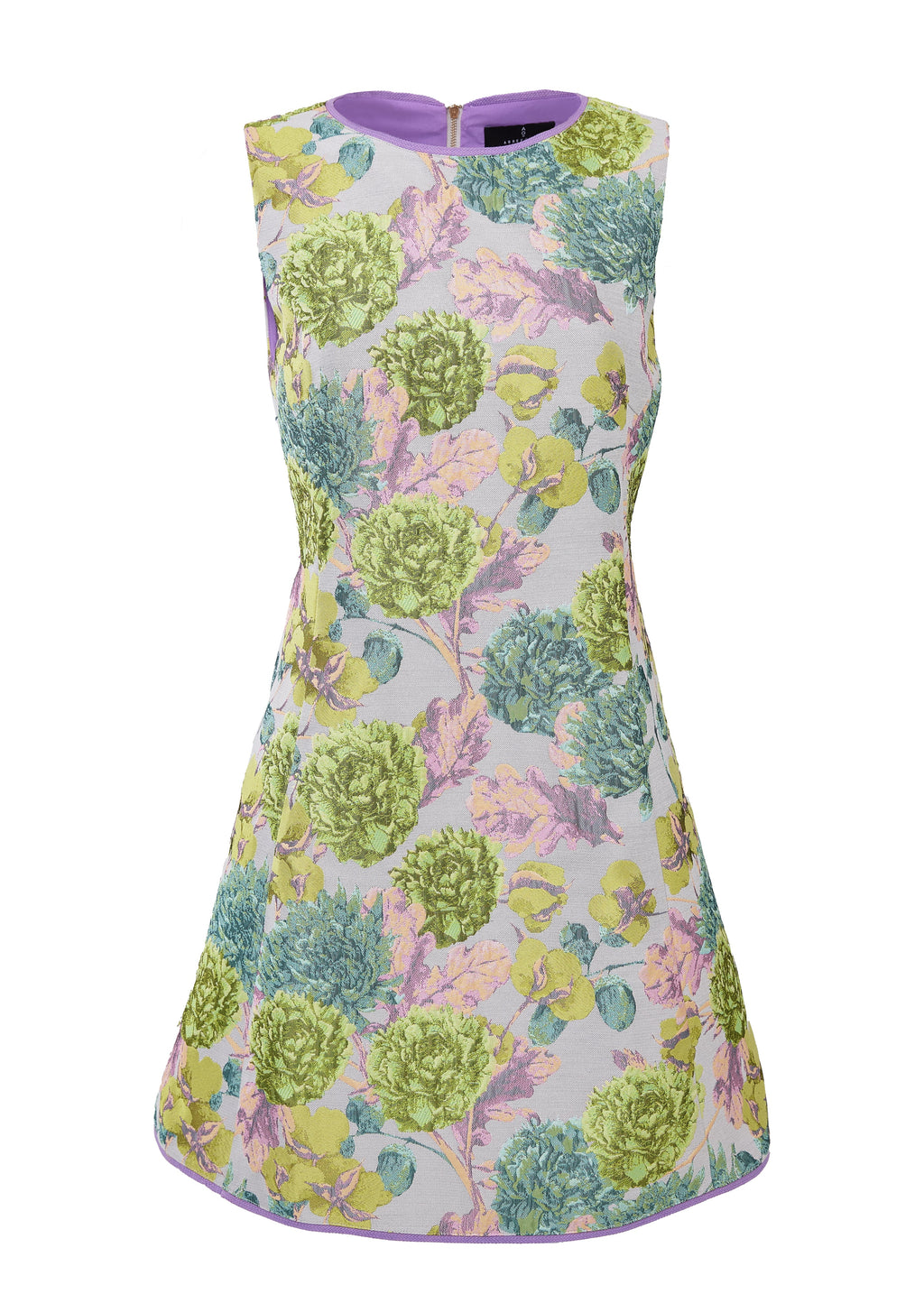Avery Dress Chartreuse Vintage Dahlia Jacquard
