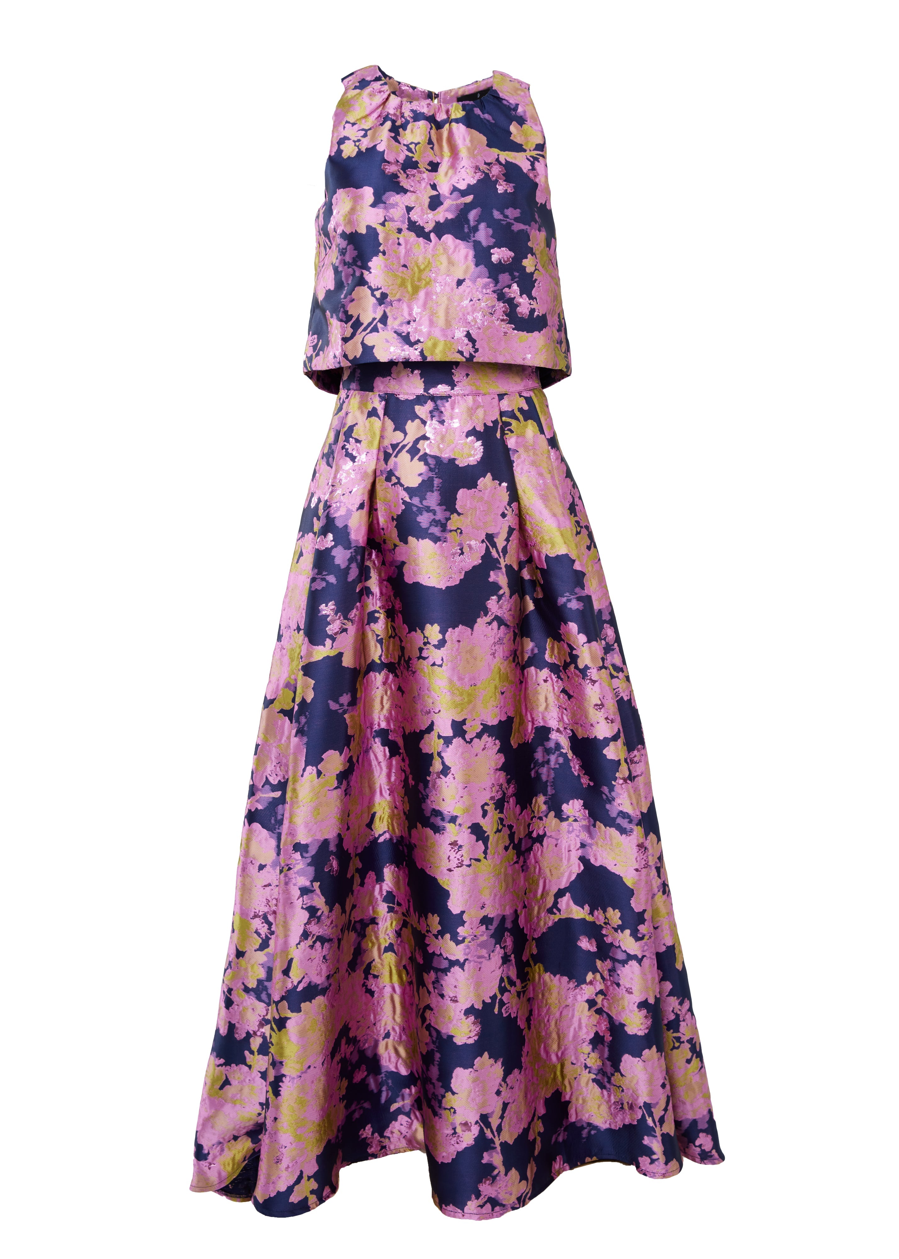 Olivia Skirt Navy Abstract Brocade
