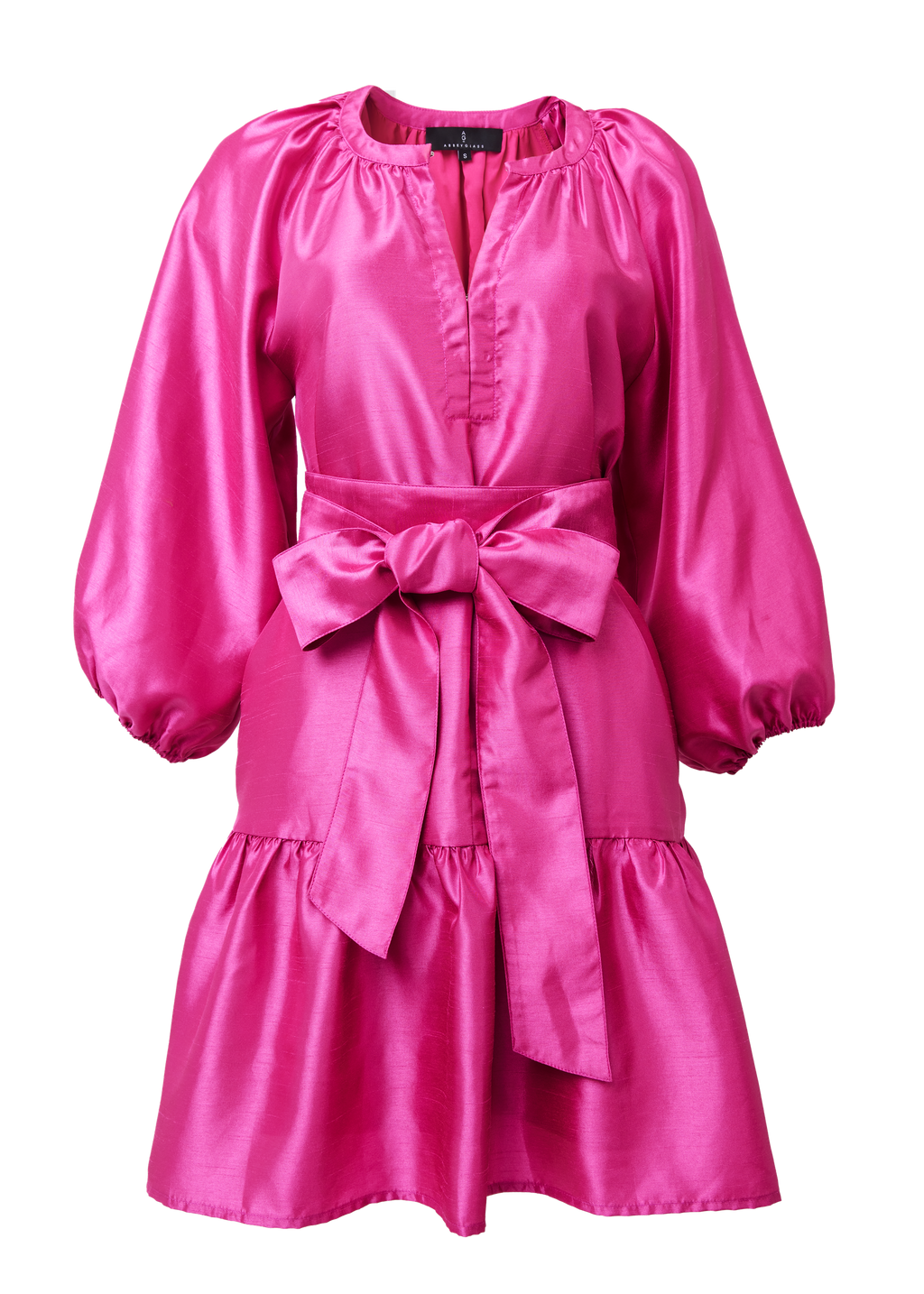 Elise Mini Dress Hot Pink Dupioni
