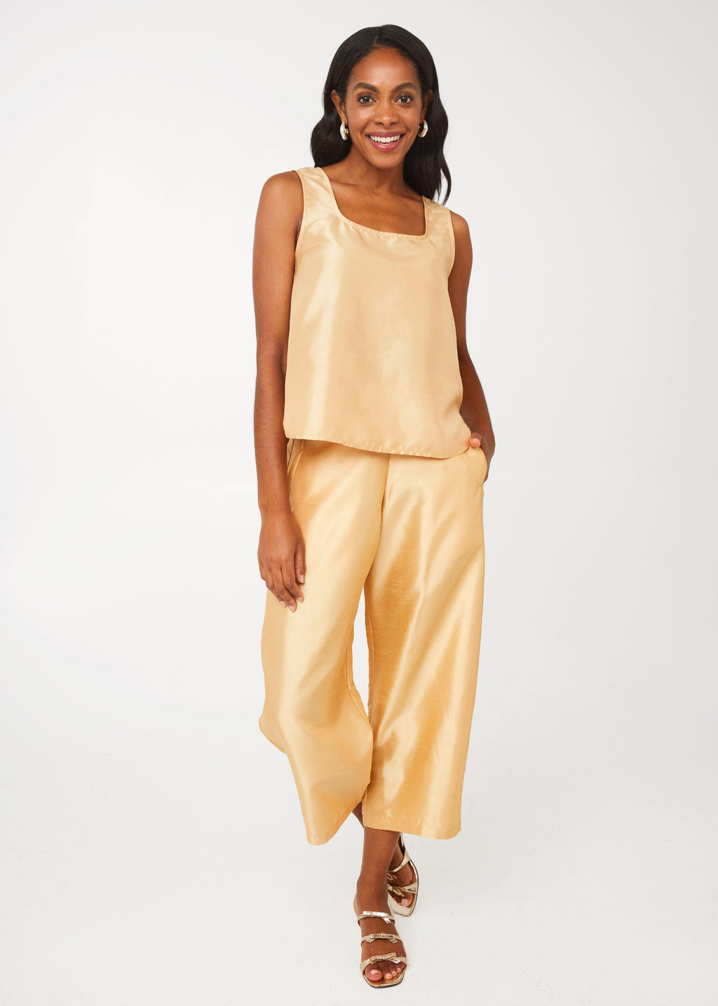Taylor Pant Gold Dupioni