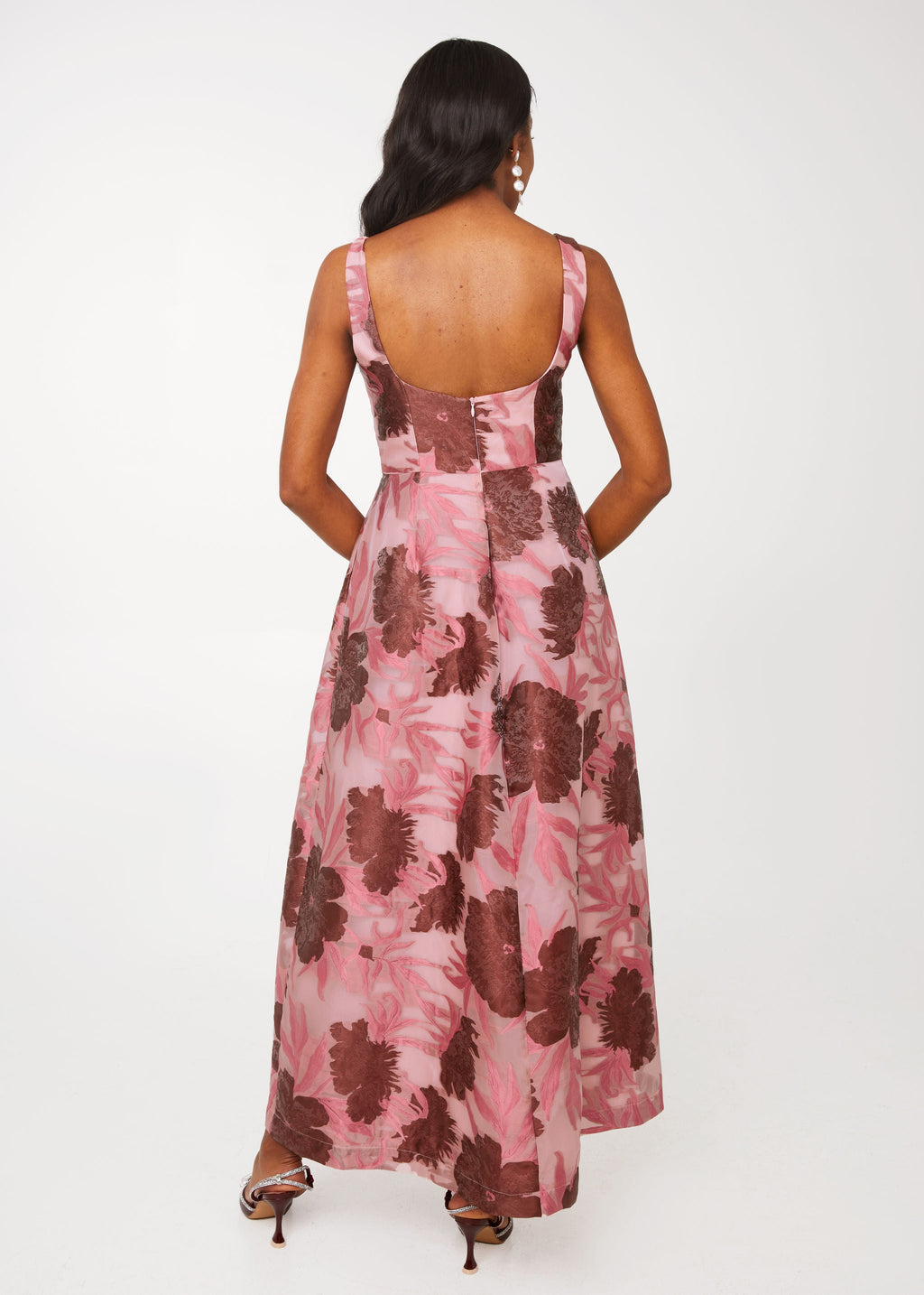 Victoria Gown Blush Pansy Vine Organza