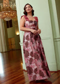 Victoria Gown Blush Pansy Vine Organza