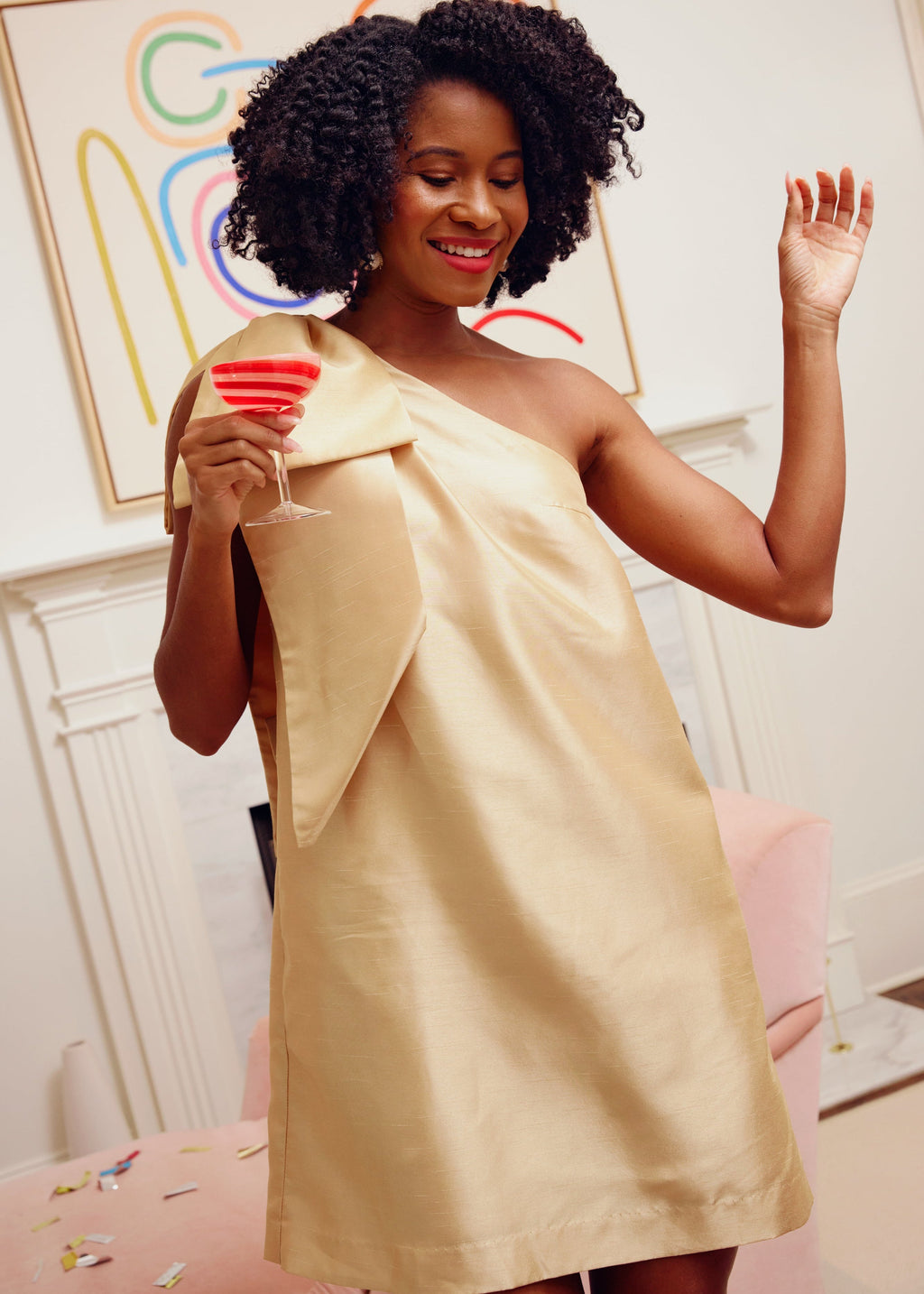 Cassie Dress Gold Dupioni
