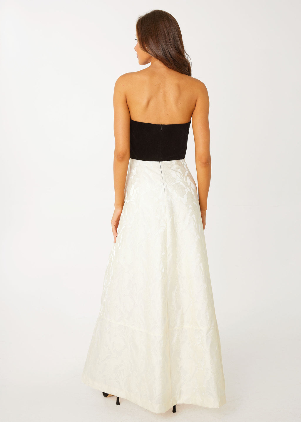 Catherine Gown Velvet and Ivory Embossed Satin