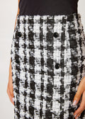 Jessica Skirt Black and White Houndstooth Tinsel Tweed