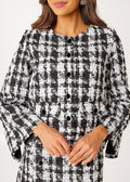 Kennedy Jacket Black and White Houndstooth Tinsel Tweed