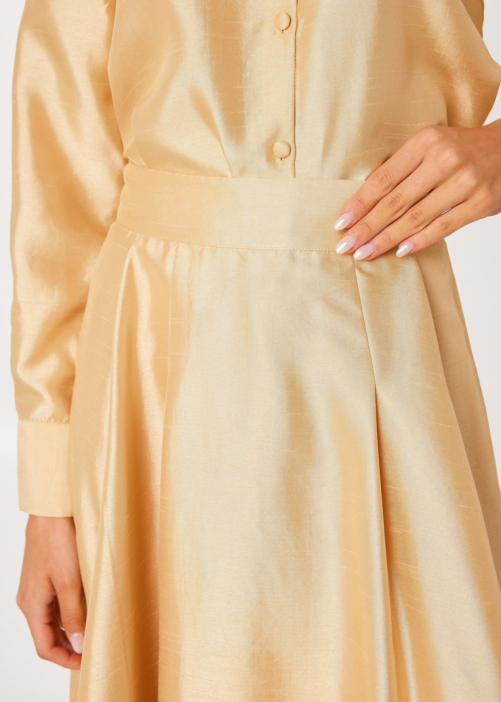 Olivia Skirt Gold Dupioni