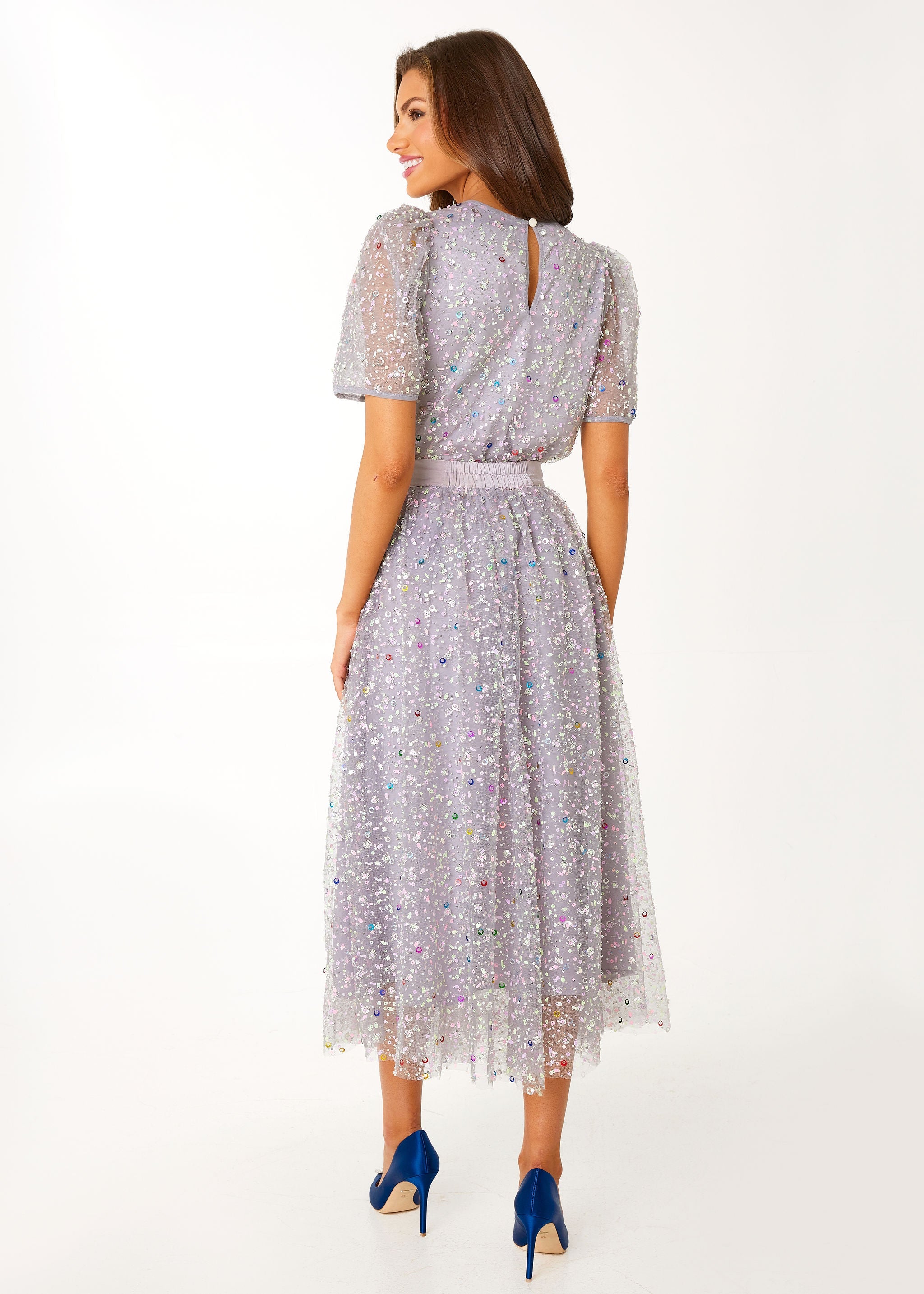 Eden Skirt Silver Confetti Tulle