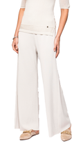 Briana Wide-Leg Milano-Knit Pants; Beige