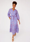 Elise Dress Blue and Pink Jasmine Eyelet