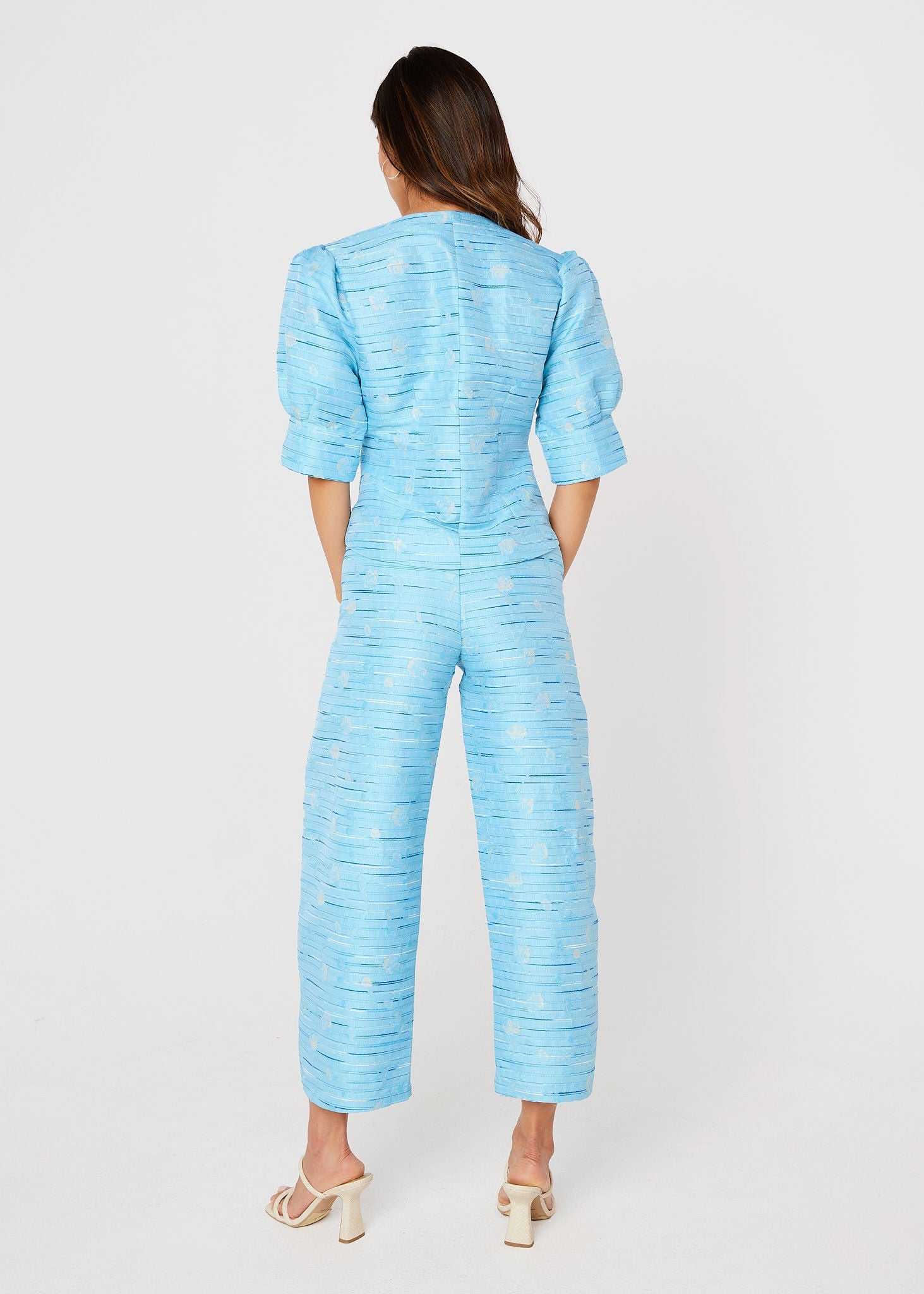 Taylor Pant Blue Textured Dupioni