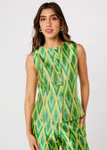Callie Top Lime Ikat Jacquard