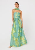Catherine Gown Teal Leaf Organza