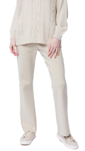 Monique Milano-Knit Boot Leg  Pants; Beige Melange