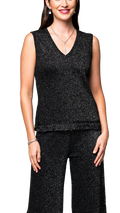 Emma Shimmer Sleeveless Top; Black Shimmer