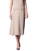 Natalie Milano-Knit A-Line Midi Skirt; Warm Beige