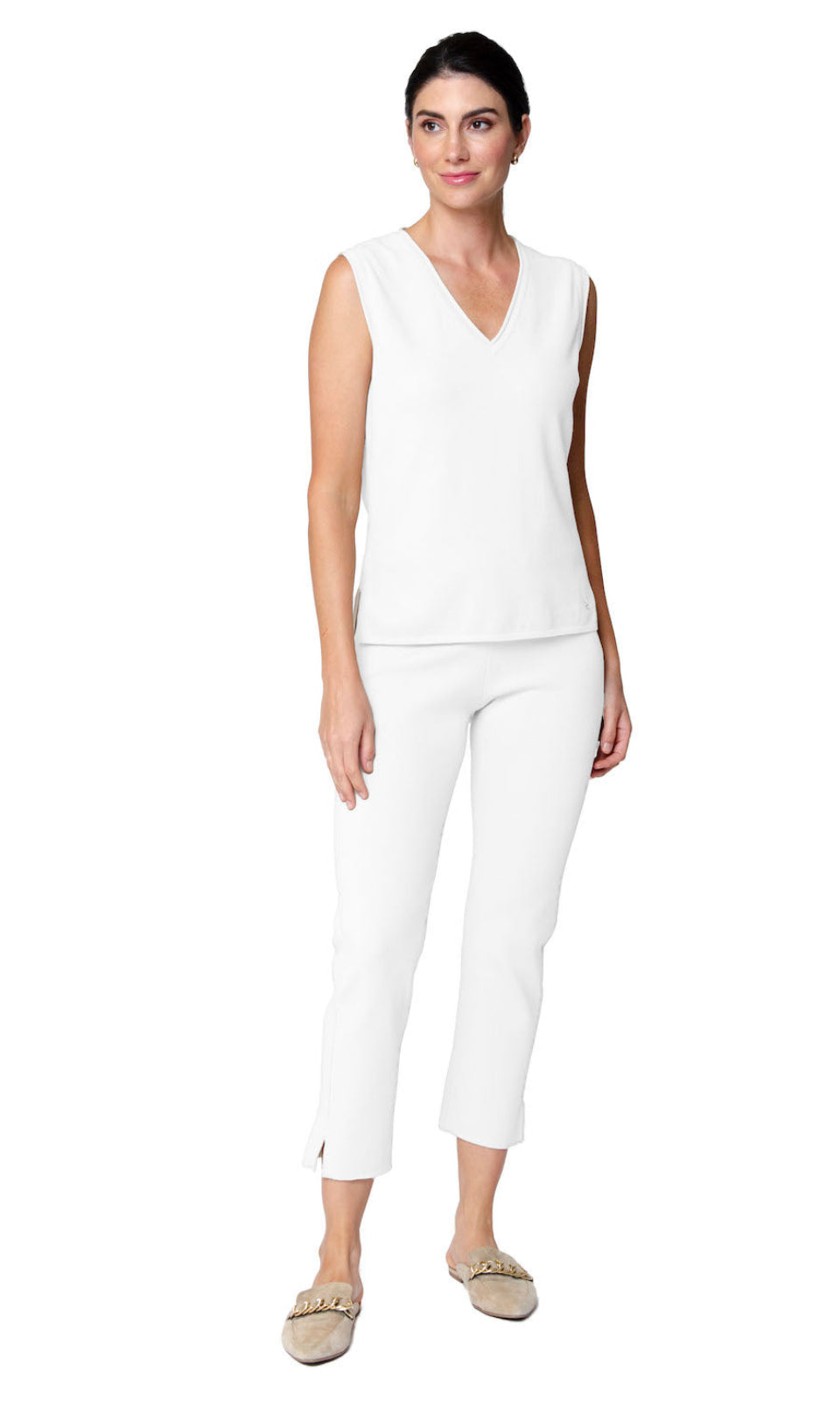 Alice Milano-Knit Slim Leg Pants; White
