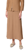 Geraldina Pleated-Knit Maxi Skirt; Mocha