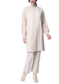 Lora Flat-Knit Car Coat, Beige Melange