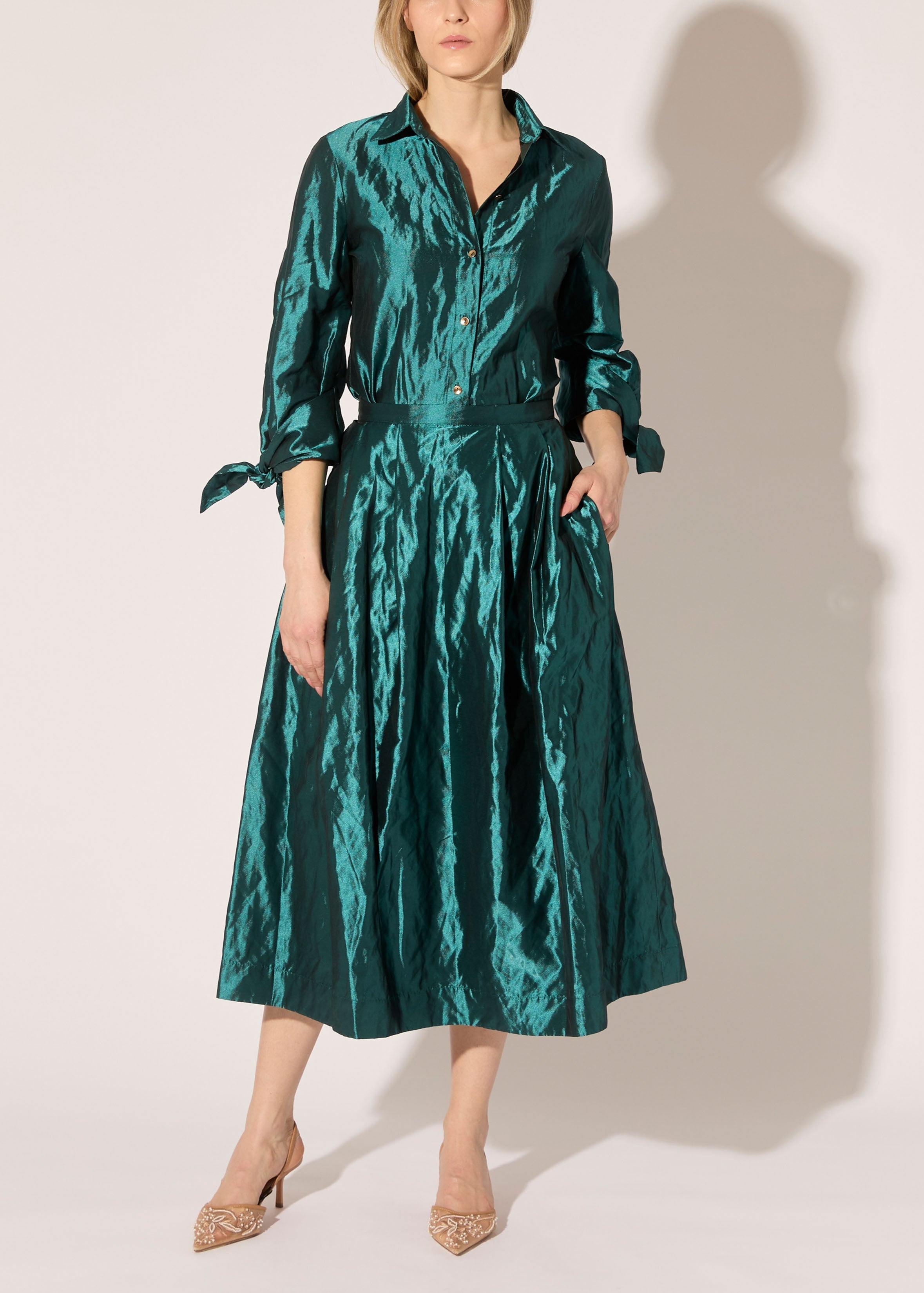 Metallic Taffeta Blouse
