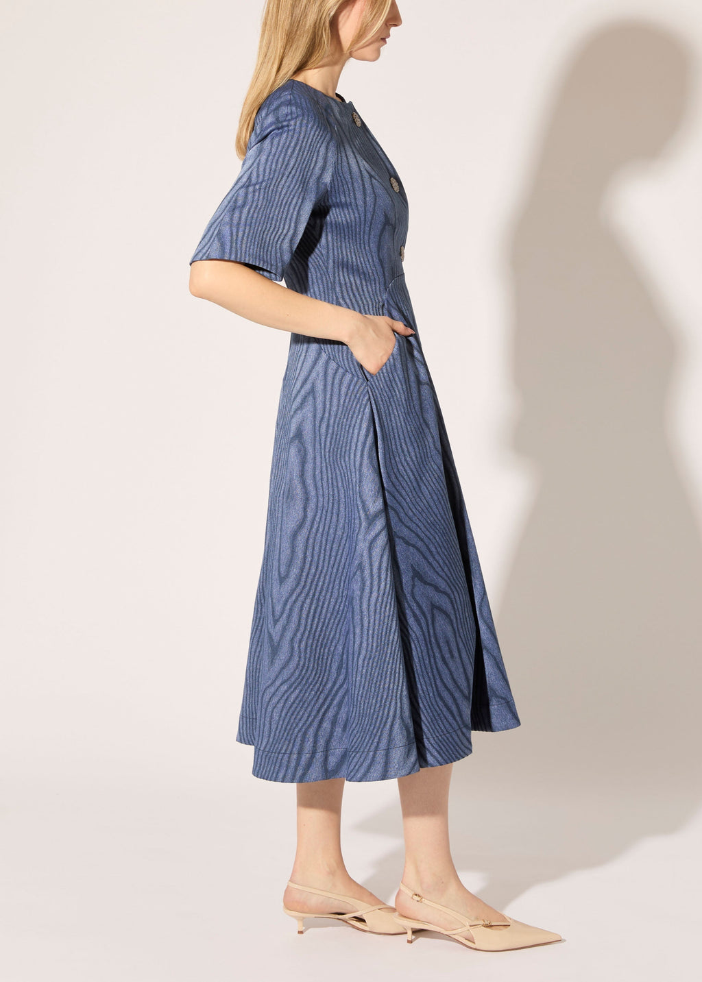 Moire Denim Dress