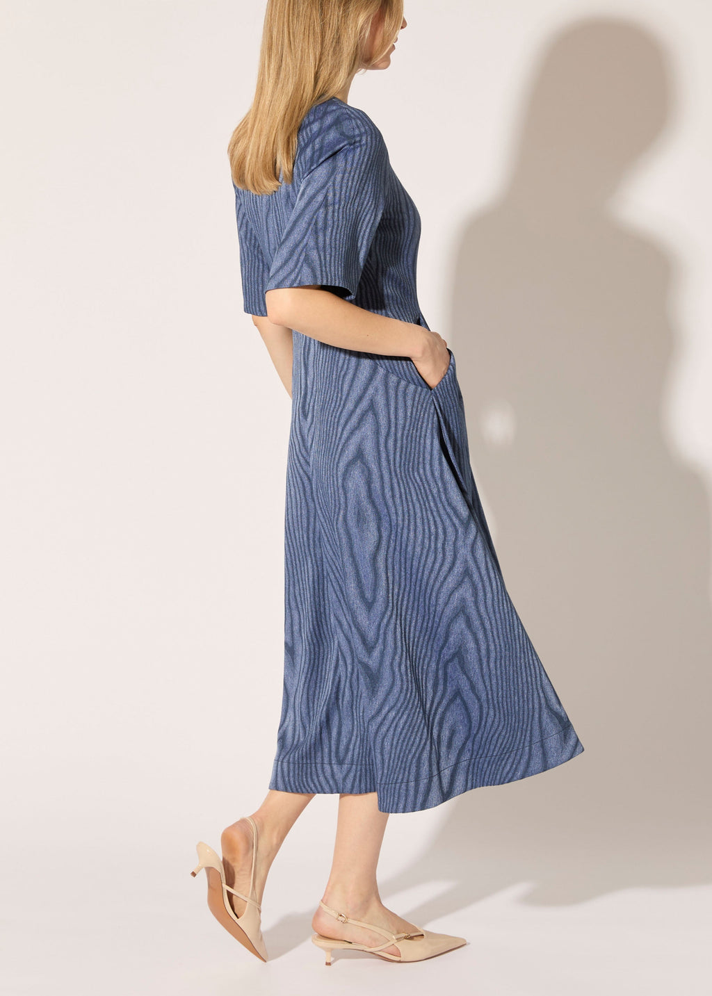 Moire Denim Dress