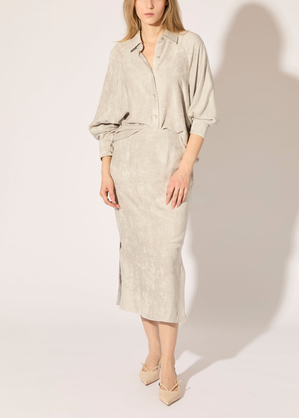 Corded Viscose Dolman Shirt