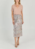 TEMPO SEQUINS MIDI SKIRT