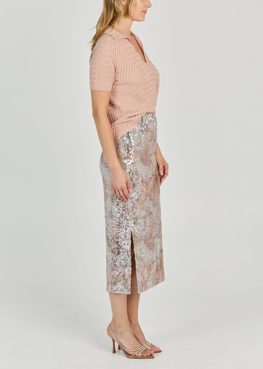 TEMPO SEQUINS MIDI SKIRT