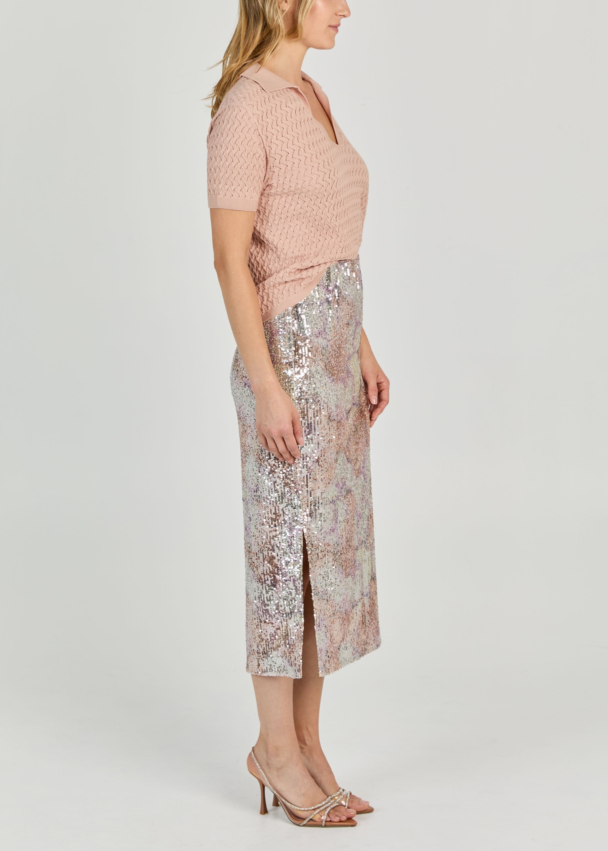 TEMPO SEQUINS MIDI SKIRT