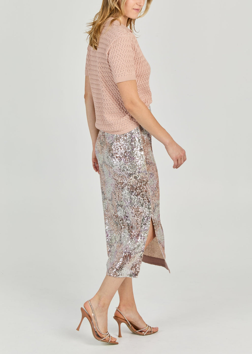 TEMPO SEQUINS MIDI SKIRT