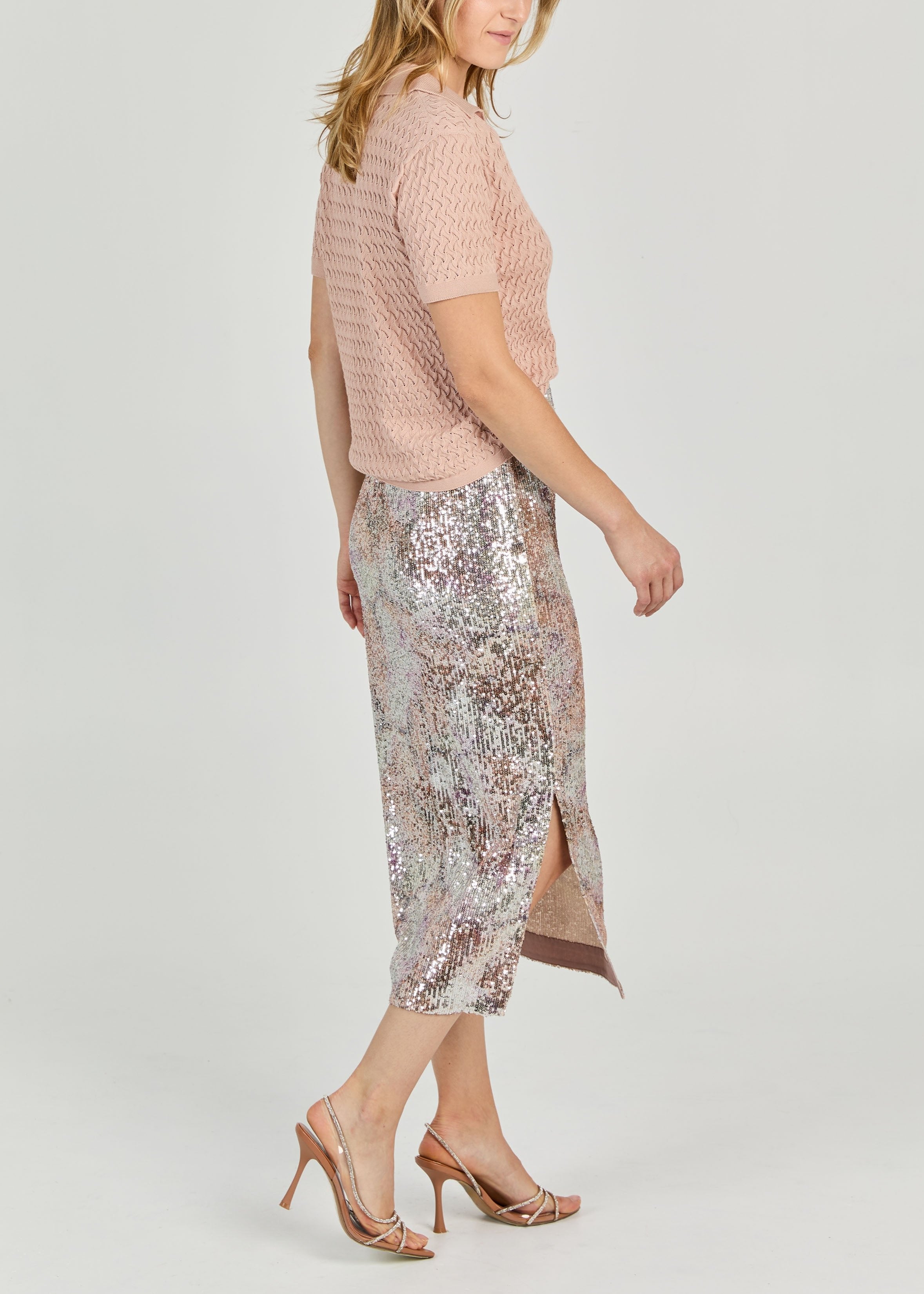 TEMPO SEQUINS MIDI SKIRT