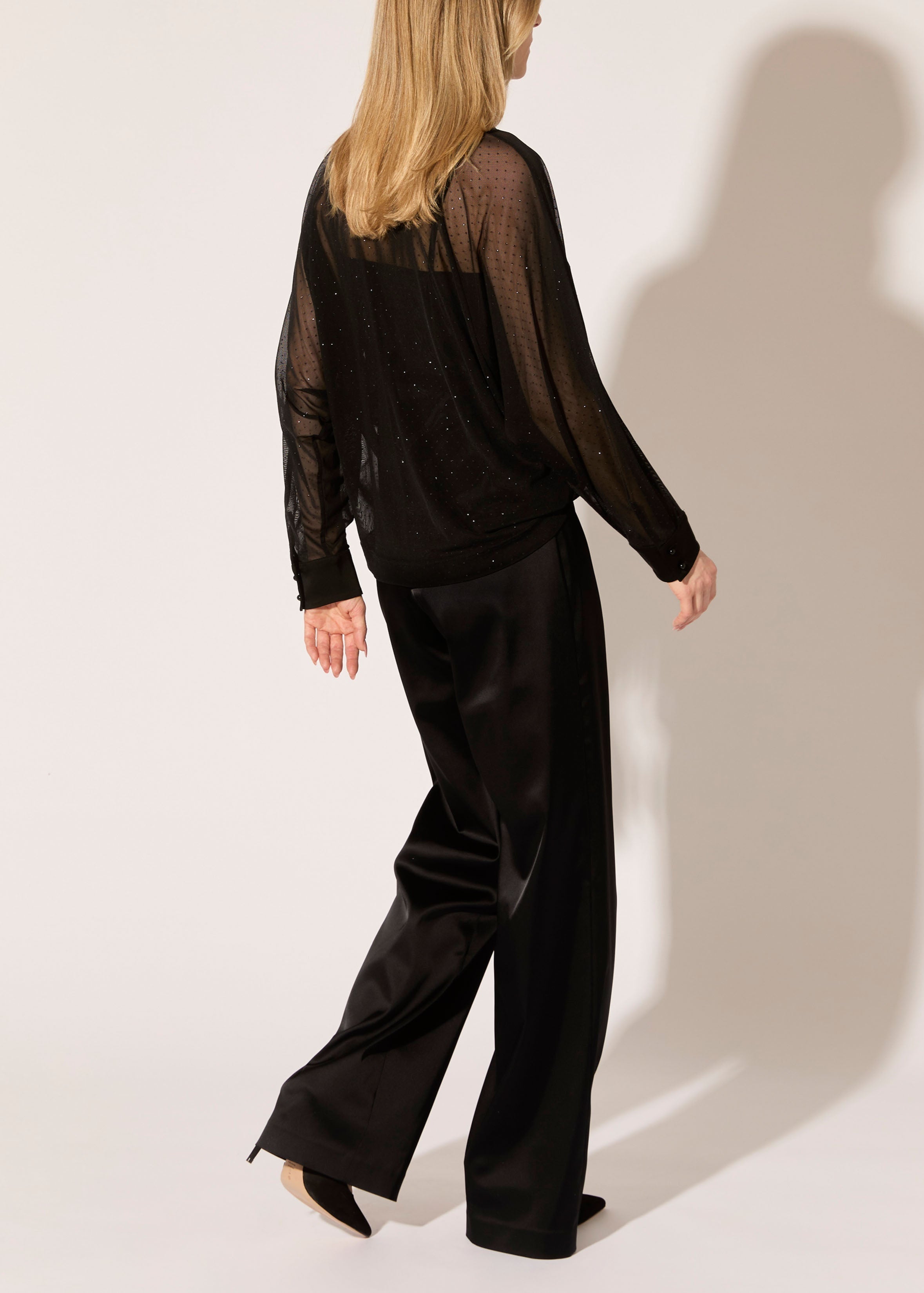 Glitter Dot Mesh Dolman Shirt