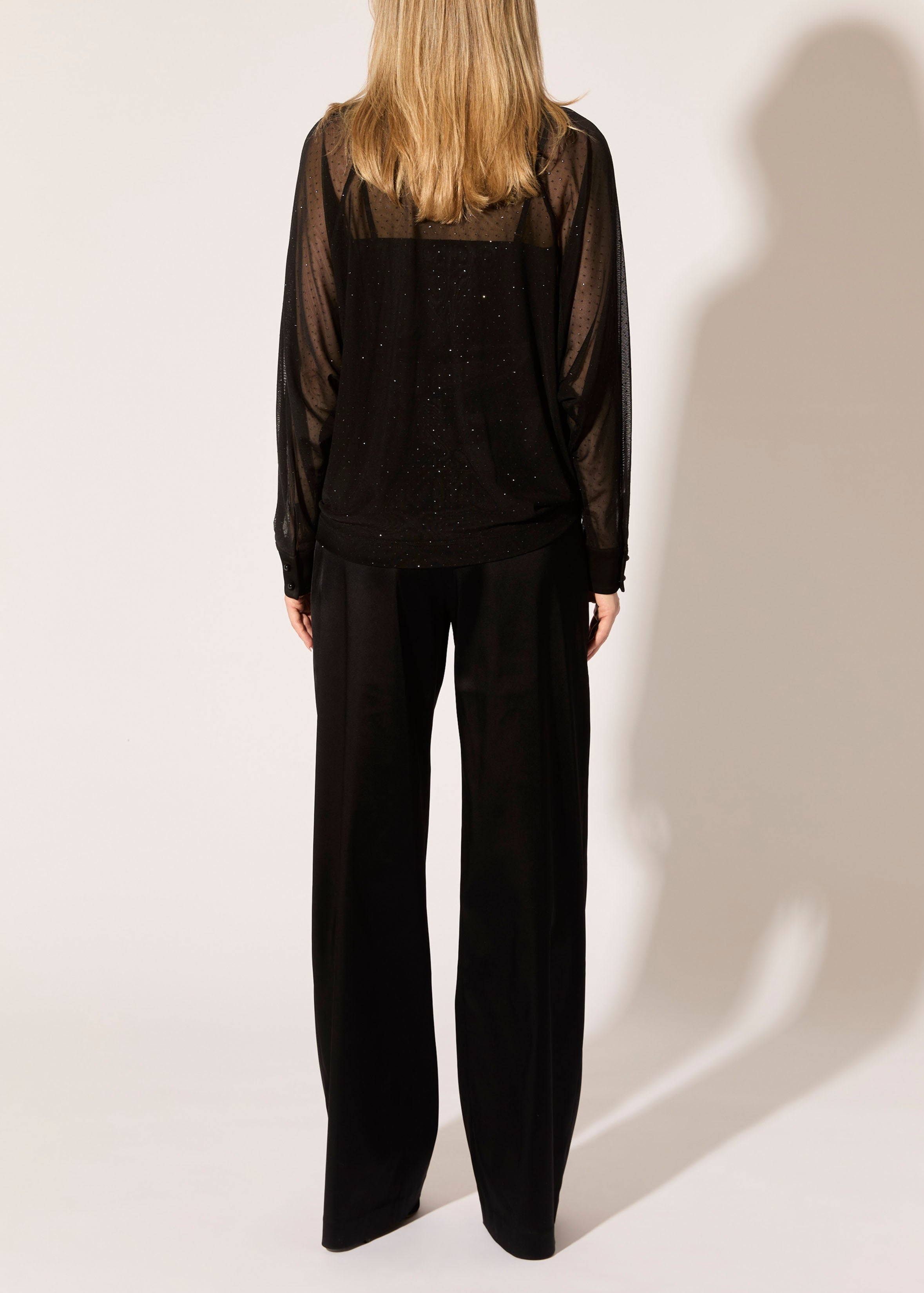 Glitter Dot Mesh Dolman Shirt