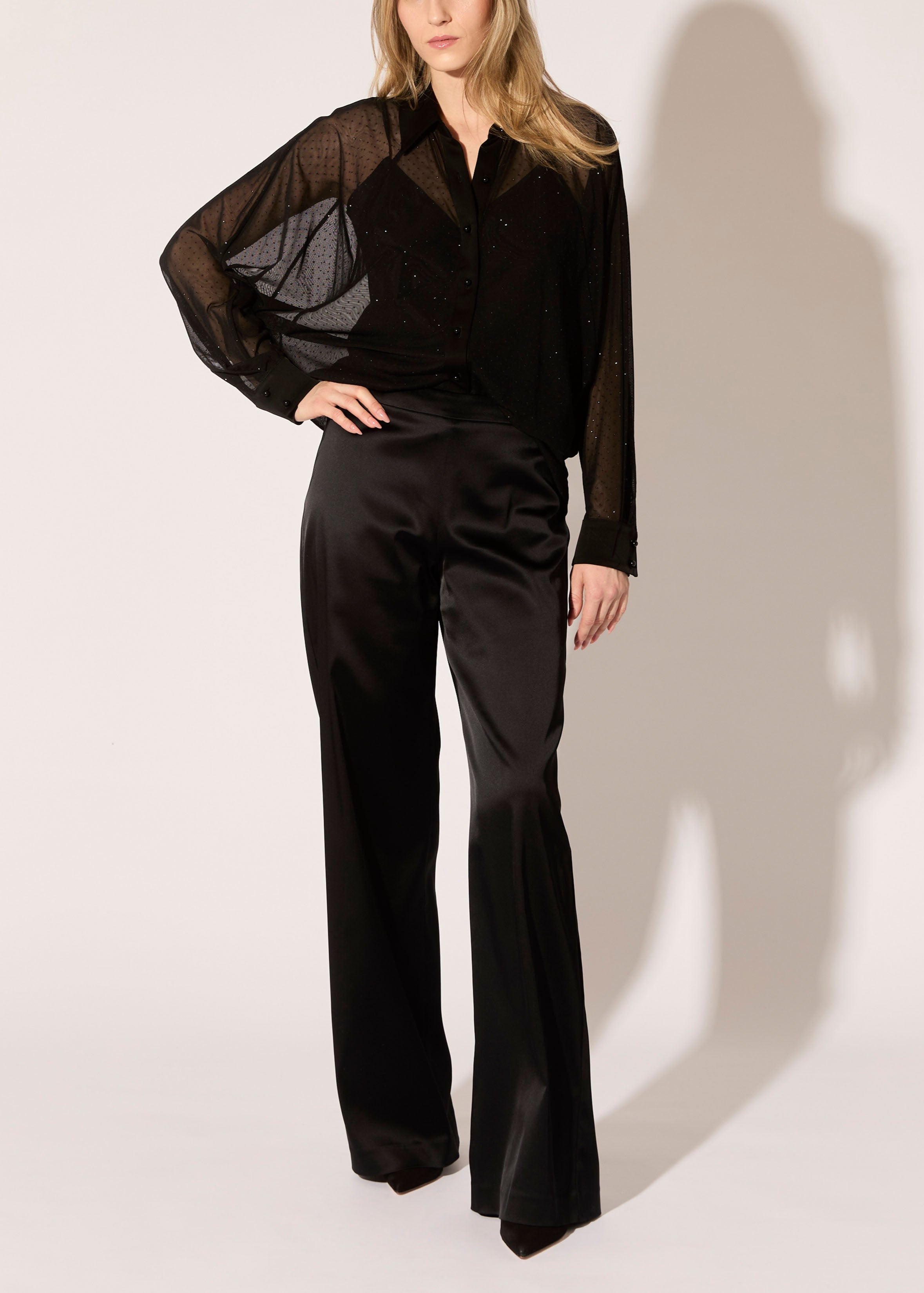 Glitter Dot Mesh Dolman Shirt