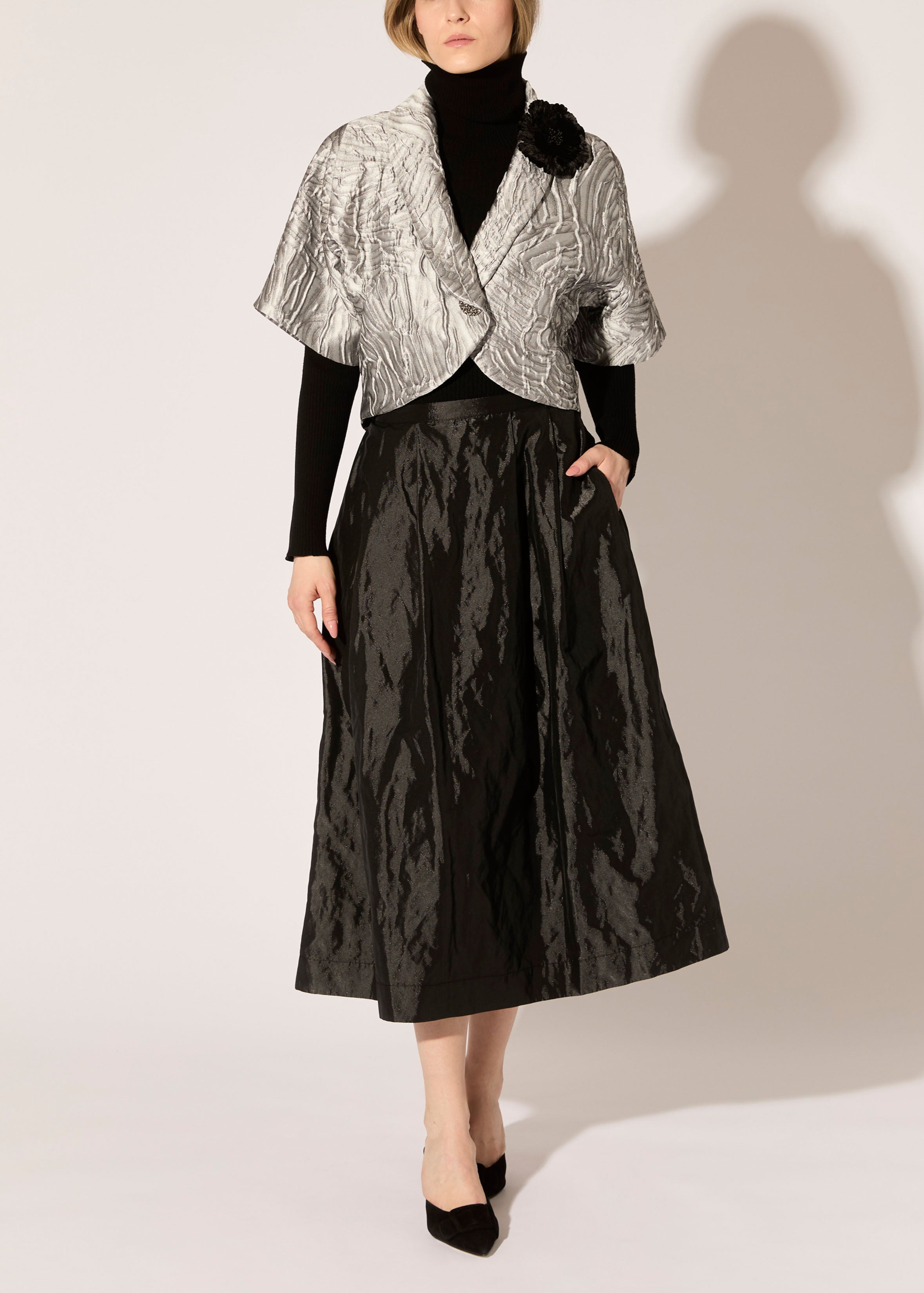 Metallic Taffeta Skirt