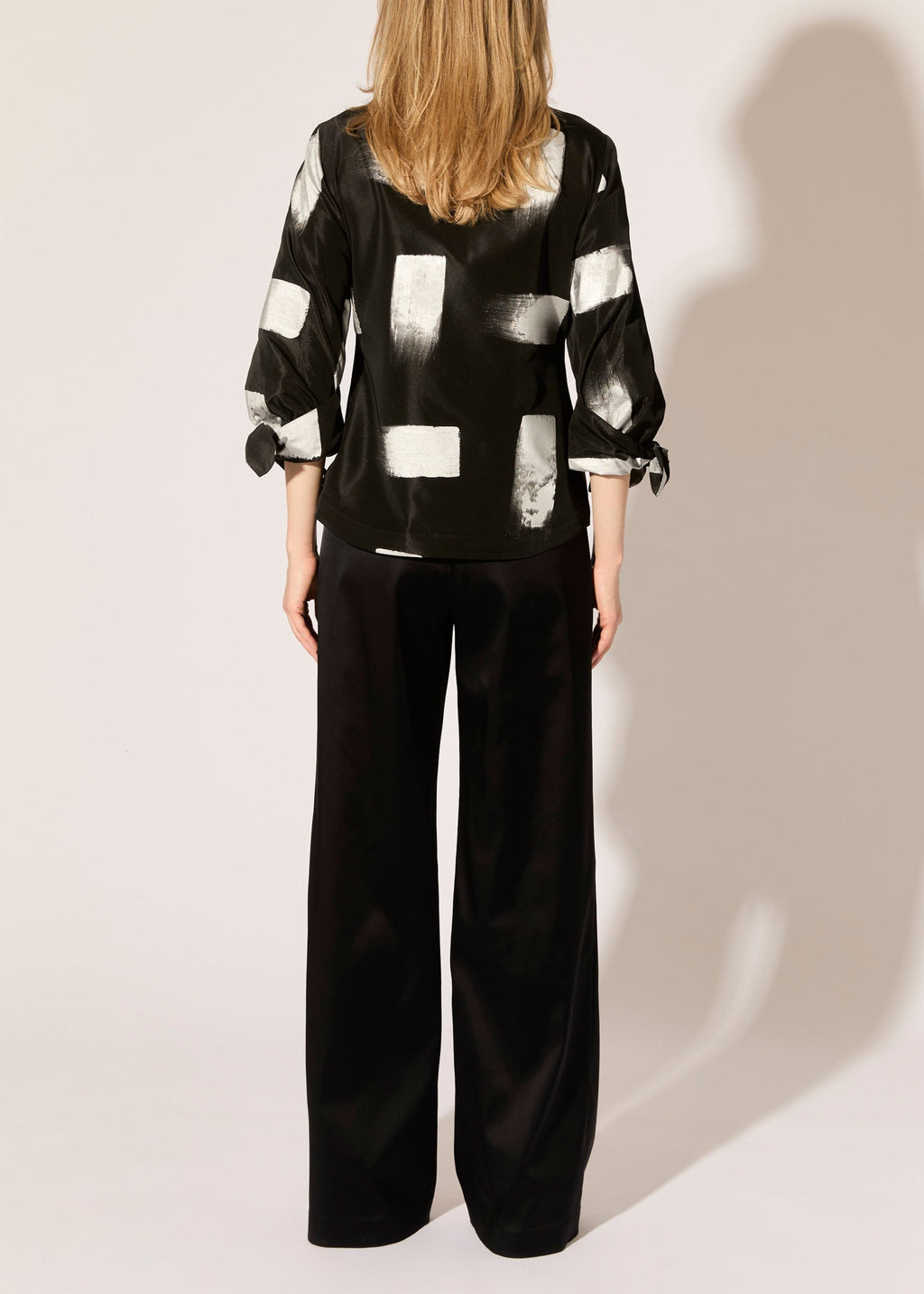 Stretch Satin Stovepipe Pants