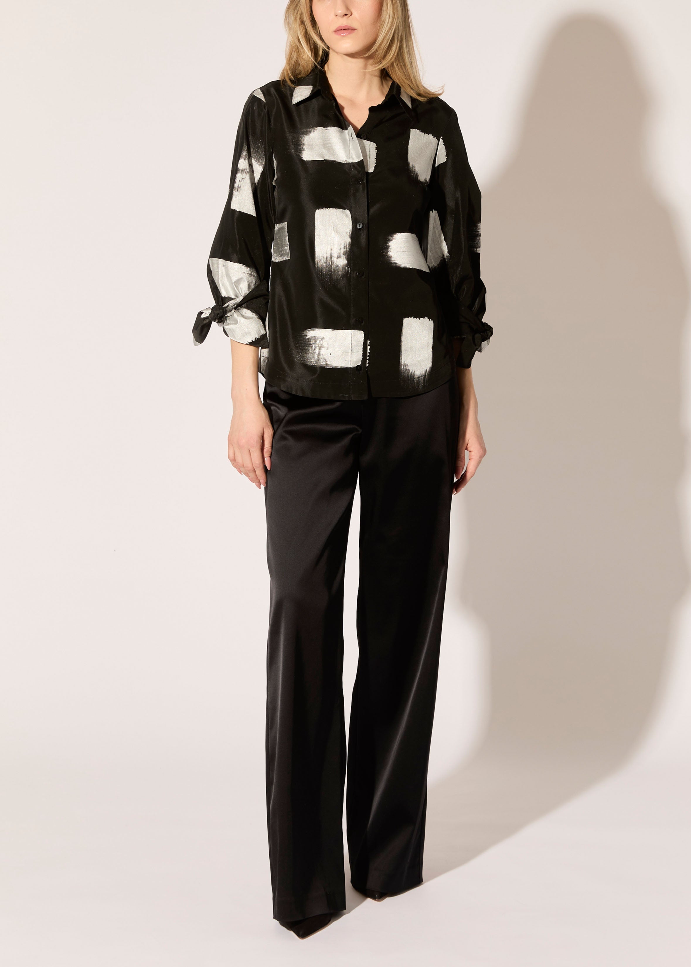 Brush Stroke Taffeta Blouse